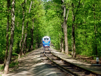 ТУ2-054 с поездом 'Украина' на перегоне