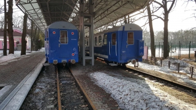 Вагоны состава 'Украина' на станции Парк