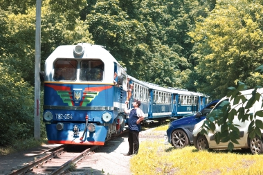 ТУ2-054 во время технической остановки на втором километре Малой Южной железной дороги