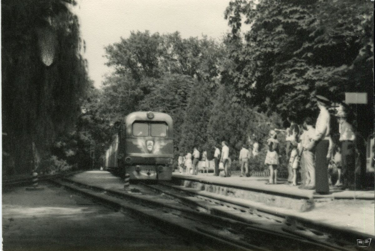 ТЭУ3-001 с поездом прибывает на ст. Парк