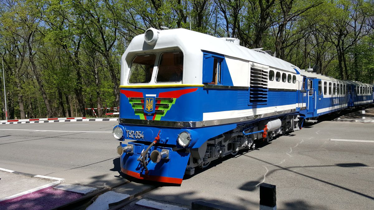 ТУ2-054 с составом 'Украина' на переезде. Открытие сезона-2018