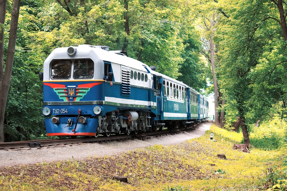 ТУ2-054 с поездом 'Украина' на приближении к станции Парк