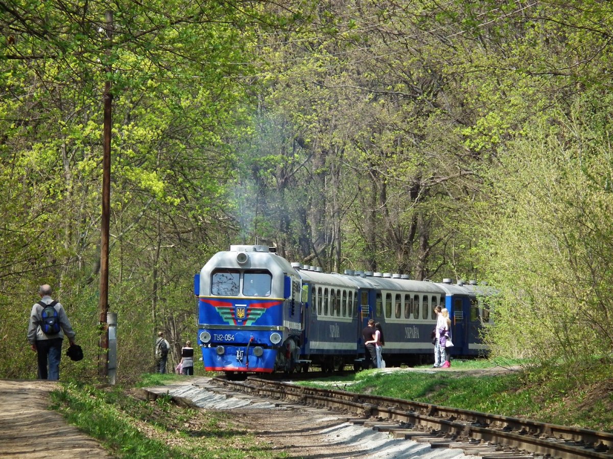 ТУ2-054 с поездом 'Украина' следует в нечётную сторону на втором километре