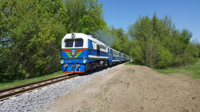 ТУ2-054 с составом 'Украина' на новом 'бетонном' участке. Открытие сезона-2018