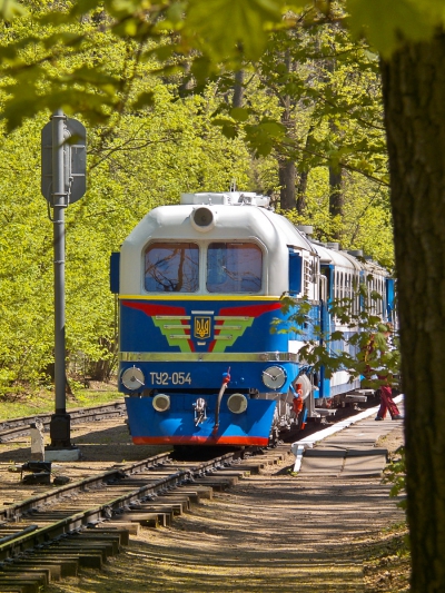 ТУ2-054 с составом 'Украина' на станции Лесопарк