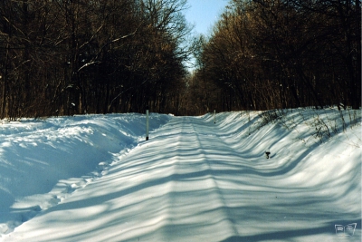 Снег на перегоне в районе Подстанции