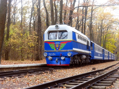 ТУ2-054 с поездом прибывает на ст. Лесопарк